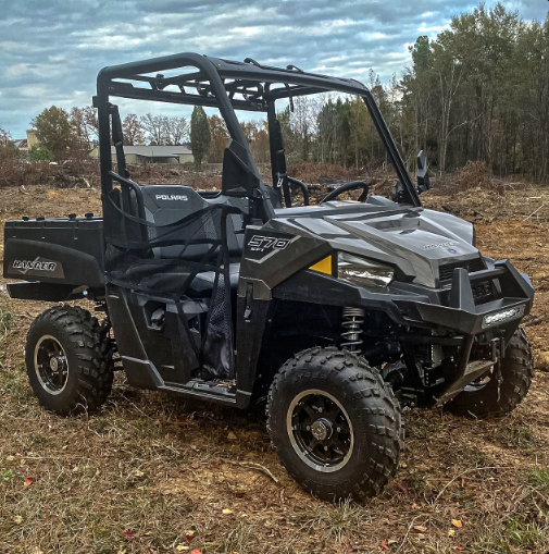 2015+ Polaris Ranger 500 / 570 Mid-Size Front Winch Bumper (2 -piece) (w/ Lights, Black)