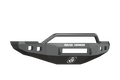 A matte black 2010-2018 Ram 2500 Stealth Front Non-Winch Bumper (Pre-Runner Guard) features a sturdy bull bar, side cutouts, ROAD ARMOR in white on the front, and an embossed geometric logo below. The background is transparent.