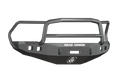 A textured black 2010-2018 Ram 2500 Stealth Front Winch Bumper with Lonestar Guard features angular lines, a central grille guard, two side brush guards, ROAD ARMOR in white text, a logo below, and cutouts for mounting. Compatible with Warn 16.5Ti.
