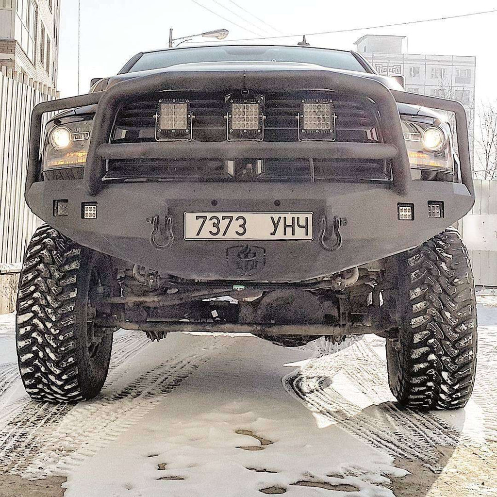2010-2018 Ram 2500 Stealth Front Winch Bumper Lonestar Guard - Texture Black Warn 16.5Ti