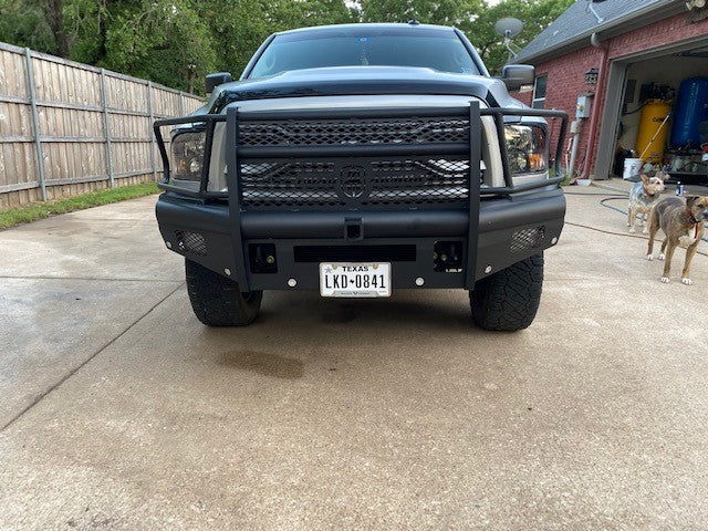 2010-2018 Ram 2500 Vaquero Front Non-Winch Bumper Full Guard 2-In Receiver - Texture Black