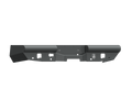 The 2010-2018 Ram 2500 Vaquero Rear Non-Winch Bumper in textured black features angular ends, multiple cutouts for accessories or lights, and a small circular logo on the right side. Shown from the back against a white background.