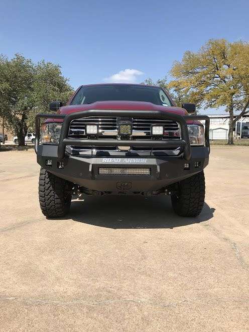 2013-2018 Ram 1500 Stealth Front Winch Bumper Lonestar Guard - Texture Black Warn M12000, Smittybilt Xrc