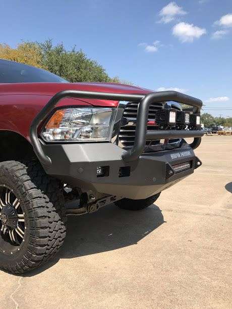 2013-2018 Ram 1500 Stealth Front Winch Bumper Lonestar Guard - Texture Black Warn M12000, Smittybilt Xrc