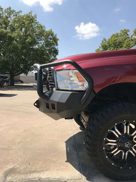 2013-2018 Ram 1500 Stealth Front Winch Bumper Lonestar Guard - Texture Black Warn M12000, Smittybilt Xrc