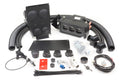 The John Deere Gator 625i Under Hood (2011-2018) Ice Crusher Cab Heater kit is shown with black hoses, ducts, control box, connectors, fasteners, wiring, zip ties, grommet, red mounting plates & vent covers on a white background.