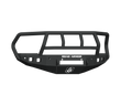 A textured black 2016-2018 Ram 2500 Stealth Front Non-Winch Bumper with Titan II Guard features an angular design, 6 sensor holes, multiple mounting slots, and “ROAD ARMOR” in white at the center plus a bottom-center logo.