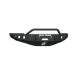 The 2016+ Ram 2500 Stealth Front Winch Bumper Pre-Runner Guard features an angular, textured black design, center bar, six sensor holes, and light cutouts. ROAD ARMOR branding and shield emblem appear on the front. Shown isolated on white background.