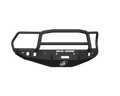 A texture black Stealth Front Winch Bumper for 2016-2018 Ram 2500 features a Lonestar Guard, bull bar, 6 sensor holes, angular design, and a stylized logo. Compatible with Warn M12000 and Smittybilt XRC winches, shown against a plain white background.
