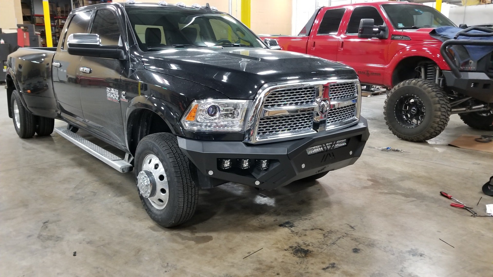 2016-2018 Ram 2500 Spartan Front Bumper Texture Black Road Armor