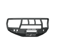 The 2019+ Ram 2500 Stealth Front Non-Winch Bumper Titan II Guard features a rugged, angular textured black design with built-in grille guard, 6 sensor holes, light cutouts, and ROAD ARMOR branding in white across the center. Logo is engraved at the bottom