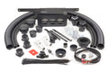 A complete set of black plastic components for the Honda Pioneer 700 (2014-2022) Ice Crusher Cab Heater, including hoses, vents, connectors, and mounting hardware, organized on a white background and ready for assembly.