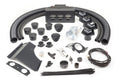 The Can-Am Maverick 800 (All Model Years) Ice Crusher Cab Heater installation kit is displayed on a white background, featuring flexible ducts, vents, connectors, brackets, wiring harness, zip ties, screws, relays, and various fittings.
