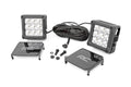 Rough Country Chrome Series LED Light Pair | 4 Inch | Square | White DRL