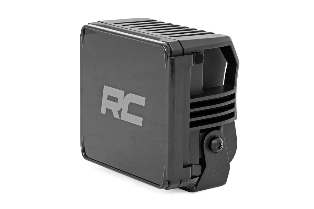 Rough Country Chrome Series LED Light Pair | 4 Inch | Square | White DRL