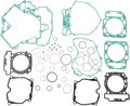 A collection of assorted engine gaskets and O-rings in various shapes and sizes, arranged neatly on a white background. The gaskets are green and black, with some metallic accents and multiple circular and irregular forms.