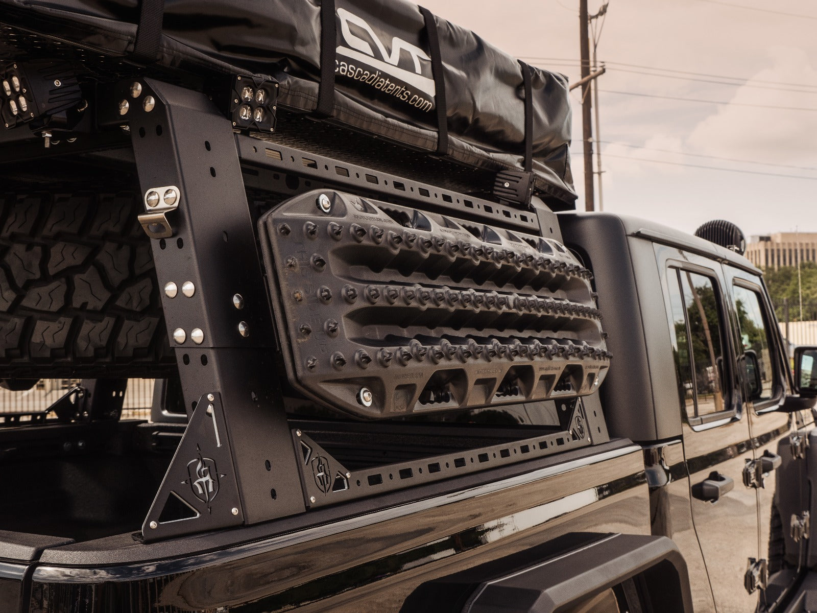 2005+ Toyota Tacoma Treck 5Ft. Bed Mid-Size Truck Adjustable Bed Rack System - Bracket Kit Included  - Texture Black