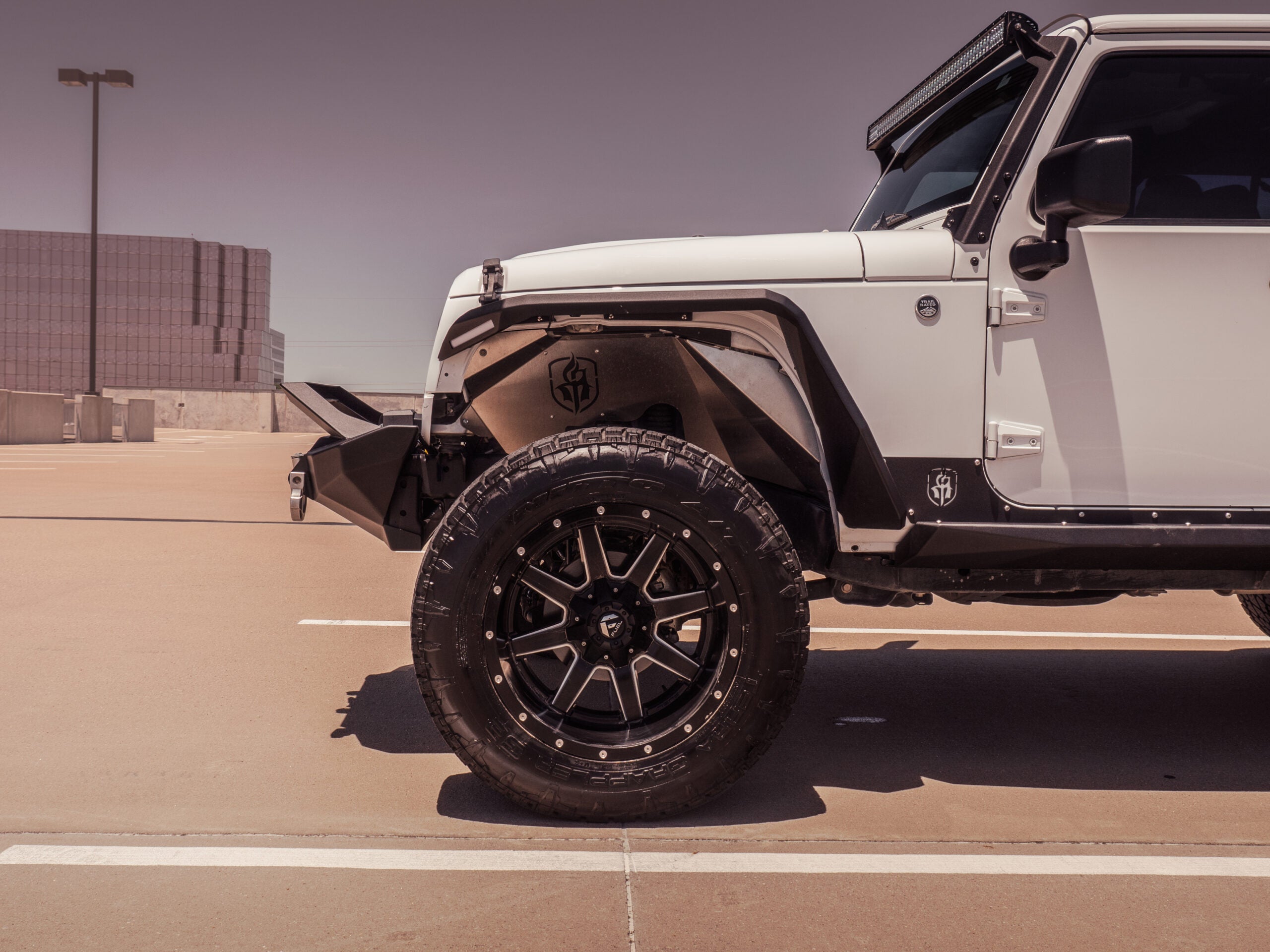2007-2018 Jeep Jk Stealth Front Winch Bumper Sheetmetal Bar Guard Mid Width - Texture Black Warn Zeon