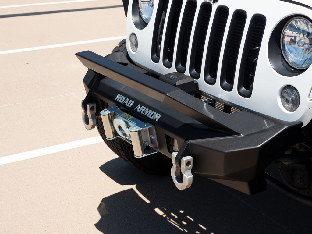 2007-2018 Jeep Jk Stealth Front Winch Bumper Sheetmetal Bar Guard Mid Width - Texture Black Warn Zeon