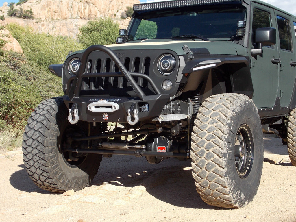 2007+ Jeep Jl Rubicon Stealth Front Winch Bumper Stinger Guard Competition Cut - Texture Black Warn Vr Evo