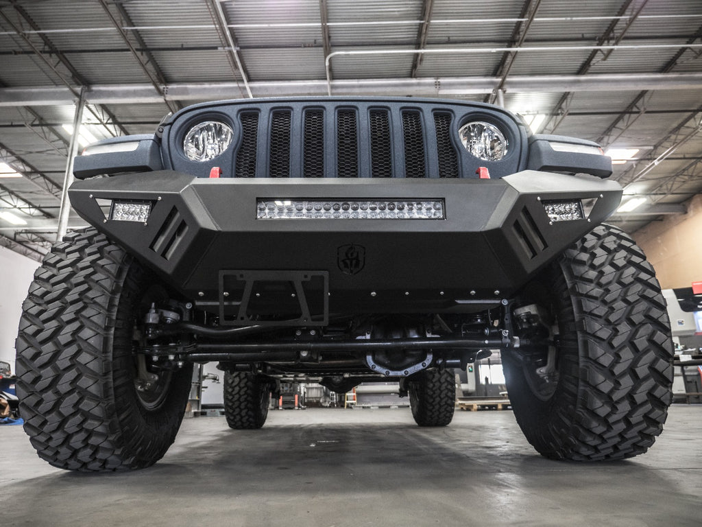 2018+ Jeep Jl Sport Spartan Front Bumper Bolt-On Accessory Skid Plate Guard Texture Black Road Armor