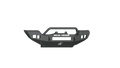 A textured black steel Stealth Front Winch Bumper for 2018-2021 Jeep JL Sport/Sahara features angular edges, large cutouts, a pre-runner guard, ROAD ARMOR in white at the top center, and a small white logo near the bottom.