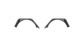 A pair of 2018+ Jeep JL Rubicon Stealth Rear Fender Flares in textured black, featuring bolt accents and mounting holes, are symmetrically displayed on a white background, highlighting their durable body armor design for wheel wells.