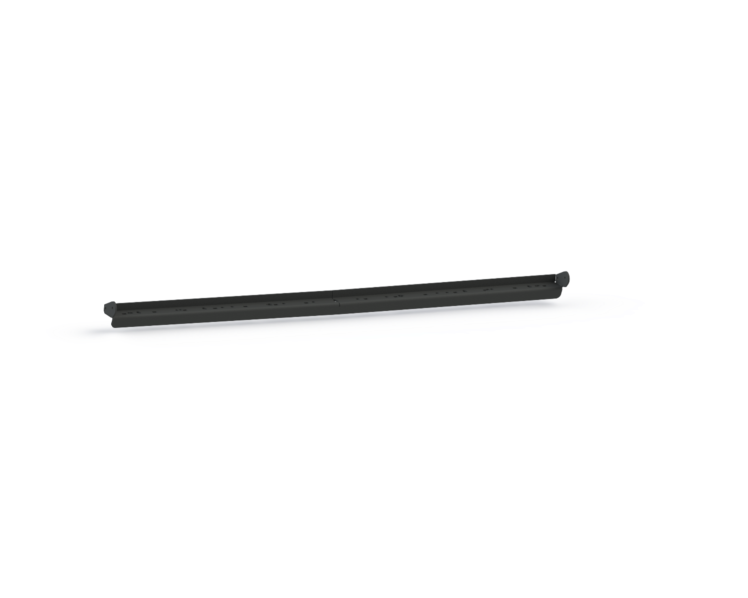 A single 2018+ Jeep Wrangler/Gladiator Stealth A-Pillar 50-Inch Light Arch Bracket (Texture Black, for Kit 518Lmp##) with a sleek, cylindrical shape and subtle pattern rests on a white surface, its finish smooth and modern.