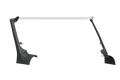 The 2018+ Jeep JL Rubicon Stealth A-Pillar JL Light Mounts (51.5 + 1 Lower Mount, Texture Black) feature sturdy angled side supports and mounting plates, designed for safe, secure installation inside your vehicle. Shown against a white background.