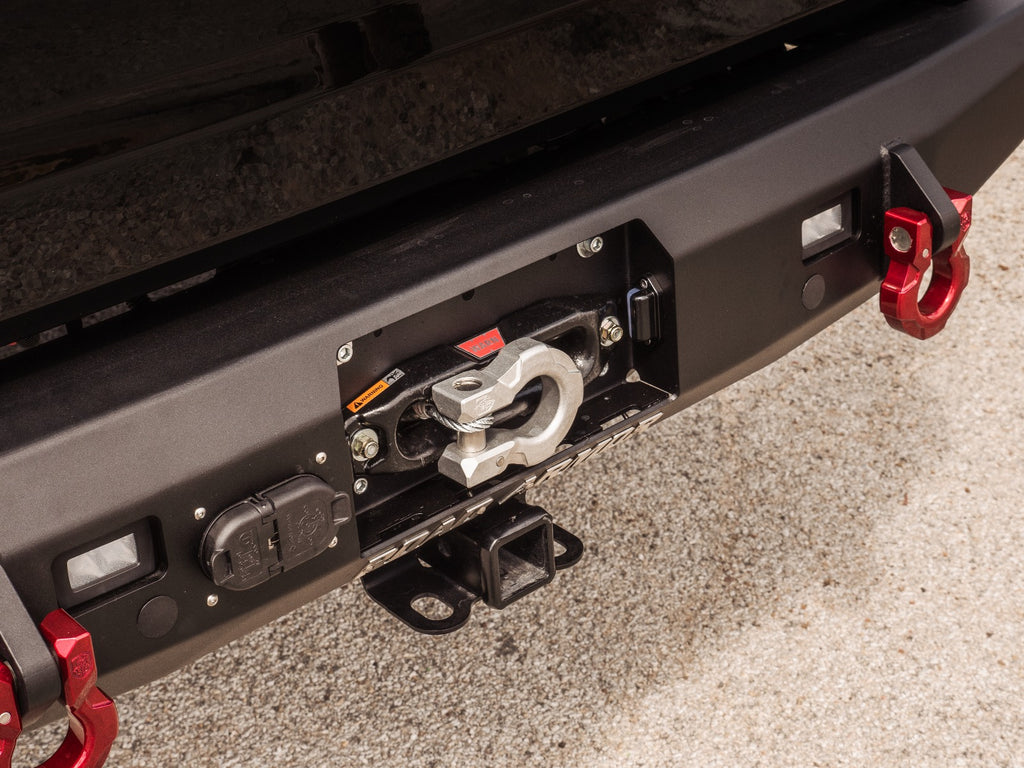 2020+ Jeep Jt Sport Stealth Rear Winch Bumper, 9500Lb Remote Winch  - Texture Black