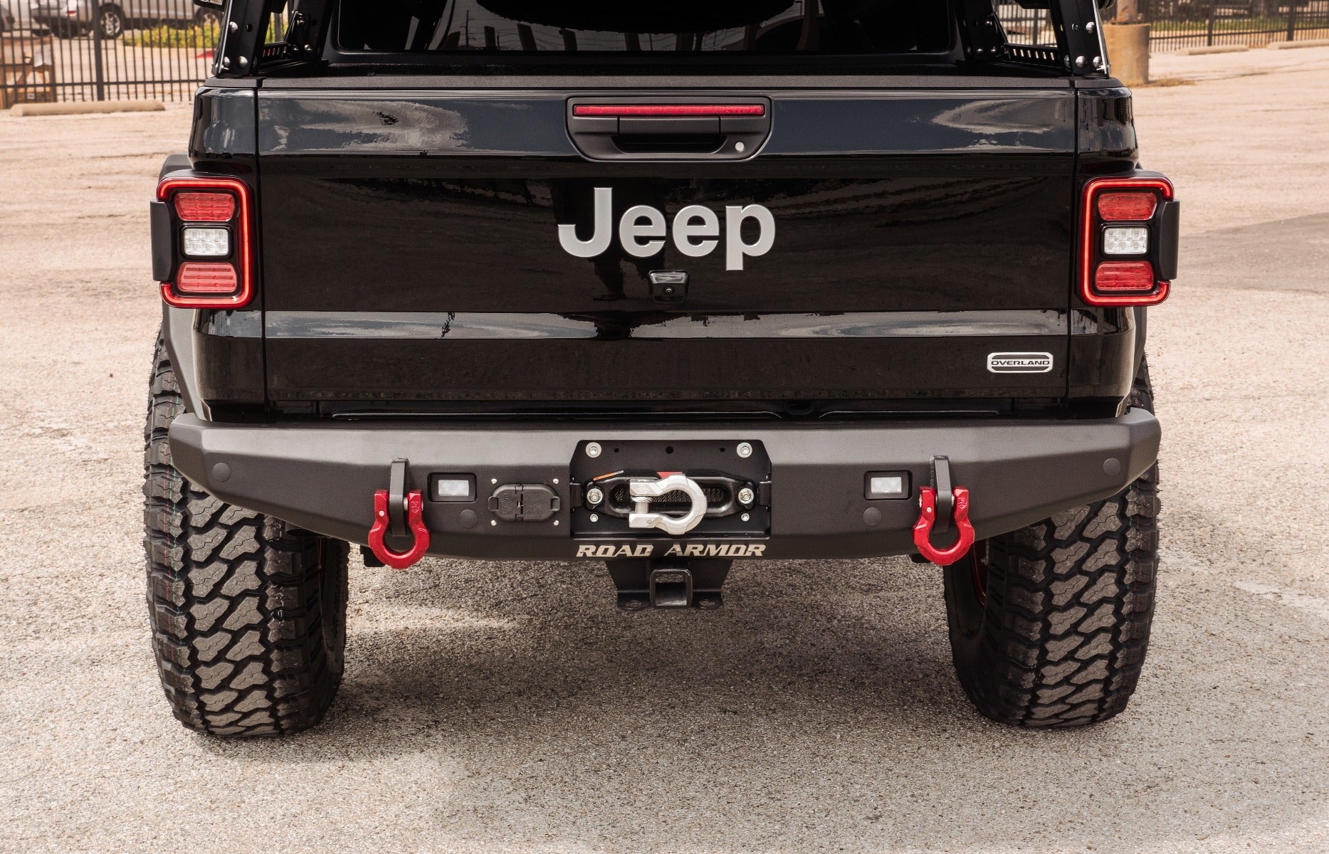 2020+ Jeep Jt Sport Stealth Rear Winch Bumper, 9500Lb Remote Winch  - Texture Black