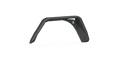 A 2020+ Jeep JT Sport Stealth Rear Fender Flare Gladiator Body Armor in textured black, featuring an angular geometric design with sharp edges and bolts along the top, designed to fit over a vehicle wheel well. Plain white background.