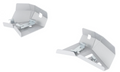 A pair of Al. Front A-arm guards for Polaris Sportsman 570 SP/Trail (2021+) are shown on a white background, positioned at different angles to display their geometric cut-outs and silver clips.