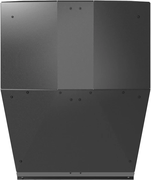 A large, matte black, polygonal Kolpin Aluminum Roof for Honda Talon 2020+ with a slightly tapered lower half and vertical symmetry. Its smooth surface has visible screws and panel seams, highlighting its industrial design. No visible controls or branding