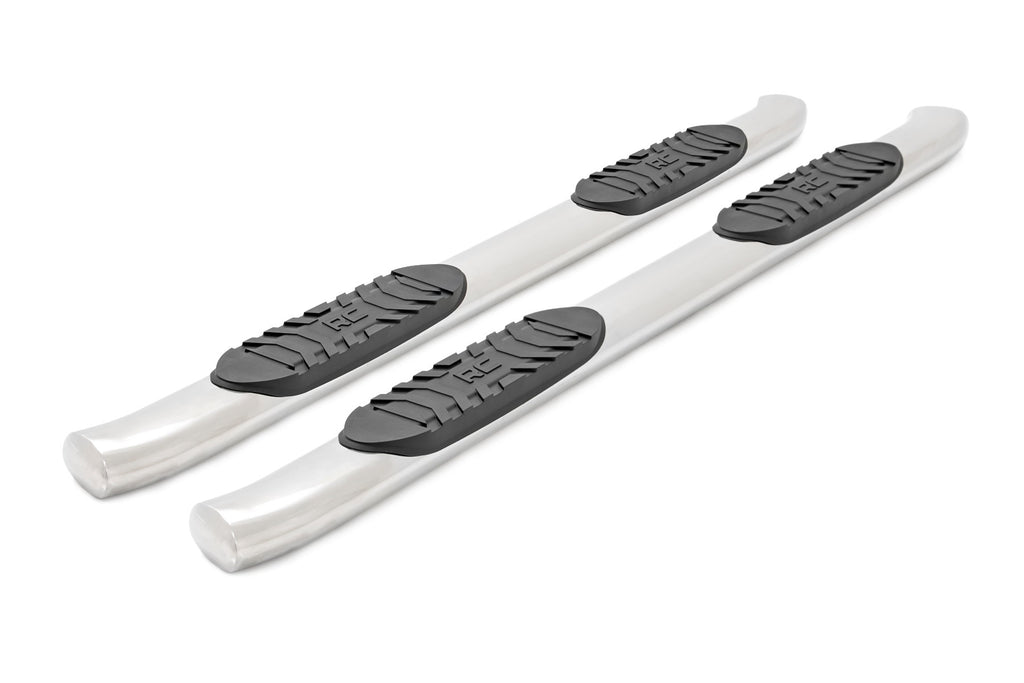 Rough Country Oval Steps | Stainless | Crew Cab | DEF Tank | Chevy/GMC 1500/2500HD/3500HD (07-19)