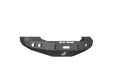 The 2005-2007 Ford F-250 Stealth Front Winch Bumper in textured black has angular steel edges, a winch cutout, two light openings per side, ROAD ARMOR in white text above the winch slot, and the Road Armor logo at the bottom center.
