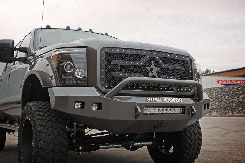 2011-2016 Ford F-250 Stealth Front Non-Winch Bumper Pre-Runner Guard - Texture Black