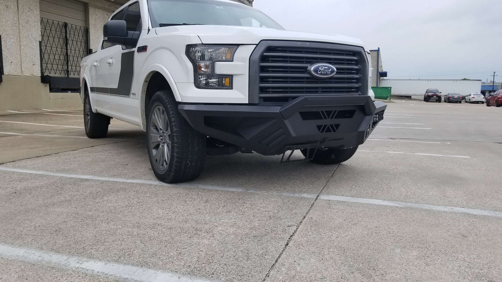 2015-2017 Ford F150 Spartan Front Bumper Bolt-On Accessory Sheet Metal Pre-Runner Guard Texture Black Road Armor