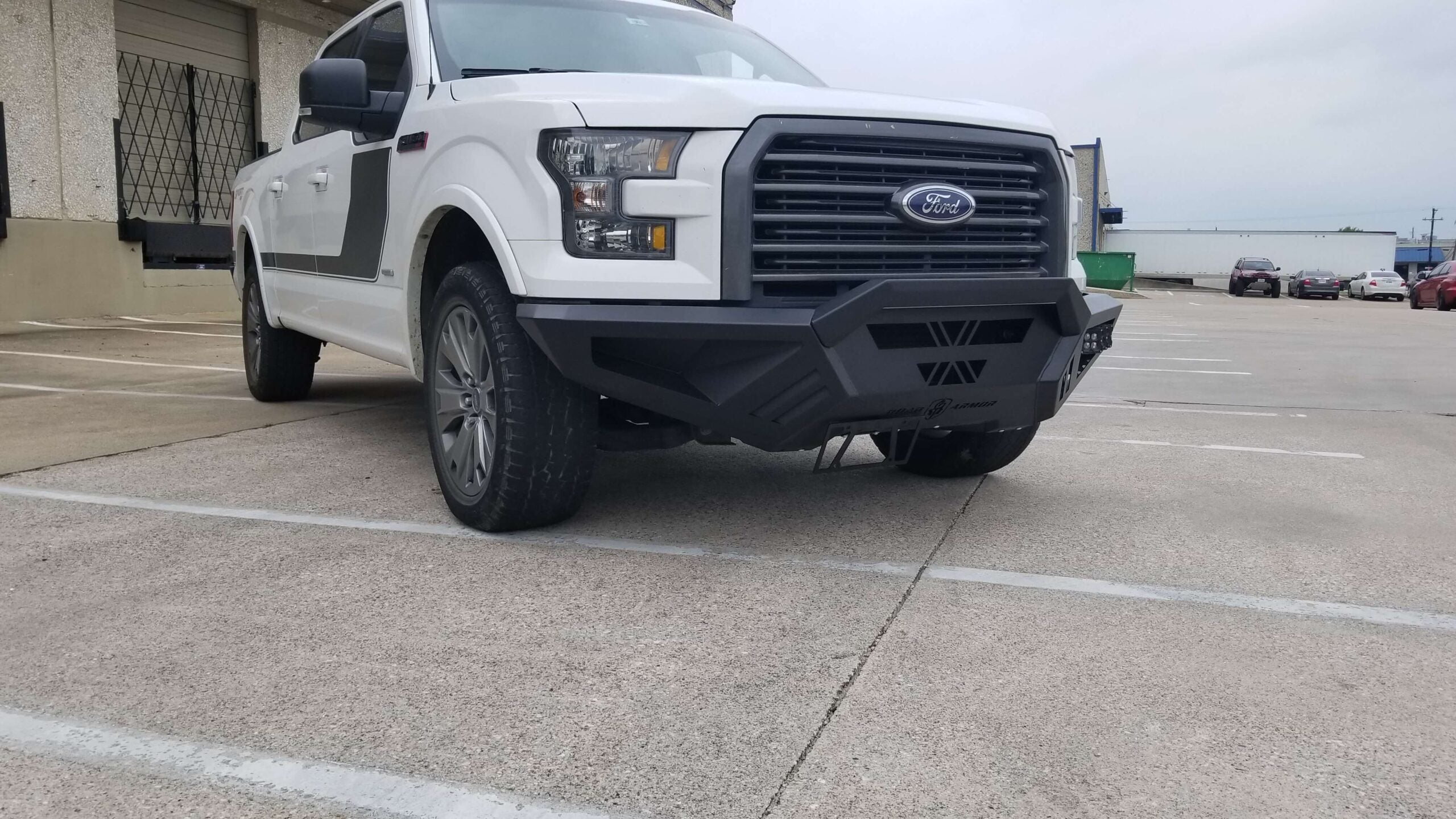 2015-2017 Ford F150 Spartan Front Bumper Bolt-On Accessory Sheet Metal Pre-Runner Guard Texture Black Road Armor