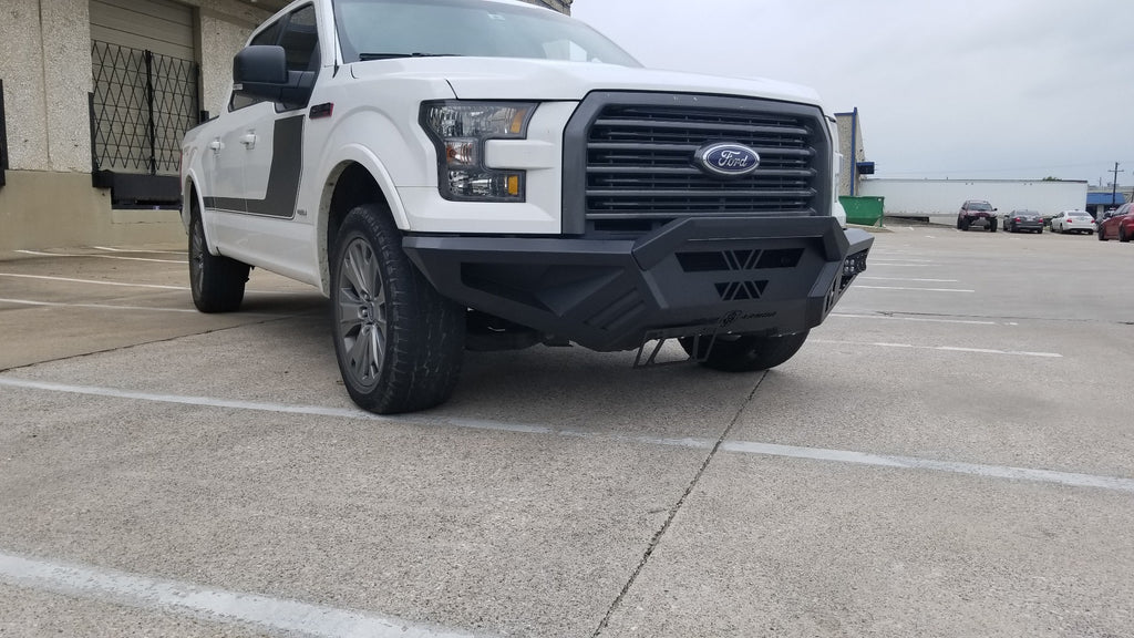 2015-2017 Ford F150 Spartan Front Bumper Bolt-On Accessory Sheet Metal Pre-Runner Guard Texture Black Road Armor