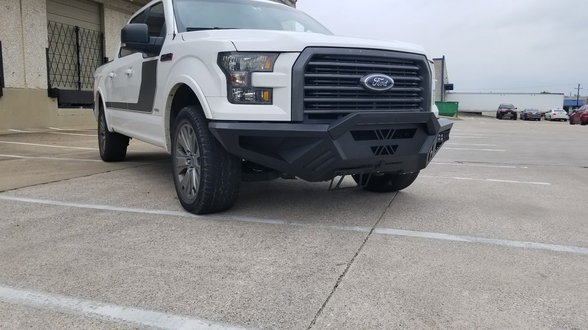 2015-2017 Ford F150 Spartan Front Bumper Bolt-On Accessory Sheet Metal Pre-Runner Guard Texture Black Road Armor