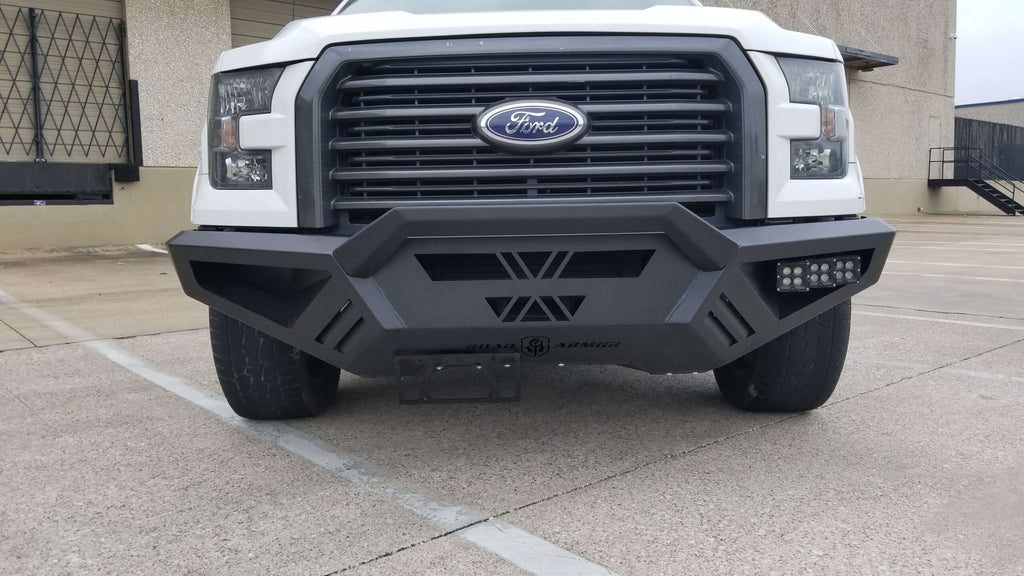 2015-2017 Ford F150 Spartan Front Bumper Bolt-On Accessory Sheet Metal Pre-Runner Guard Texture Black Road Armor