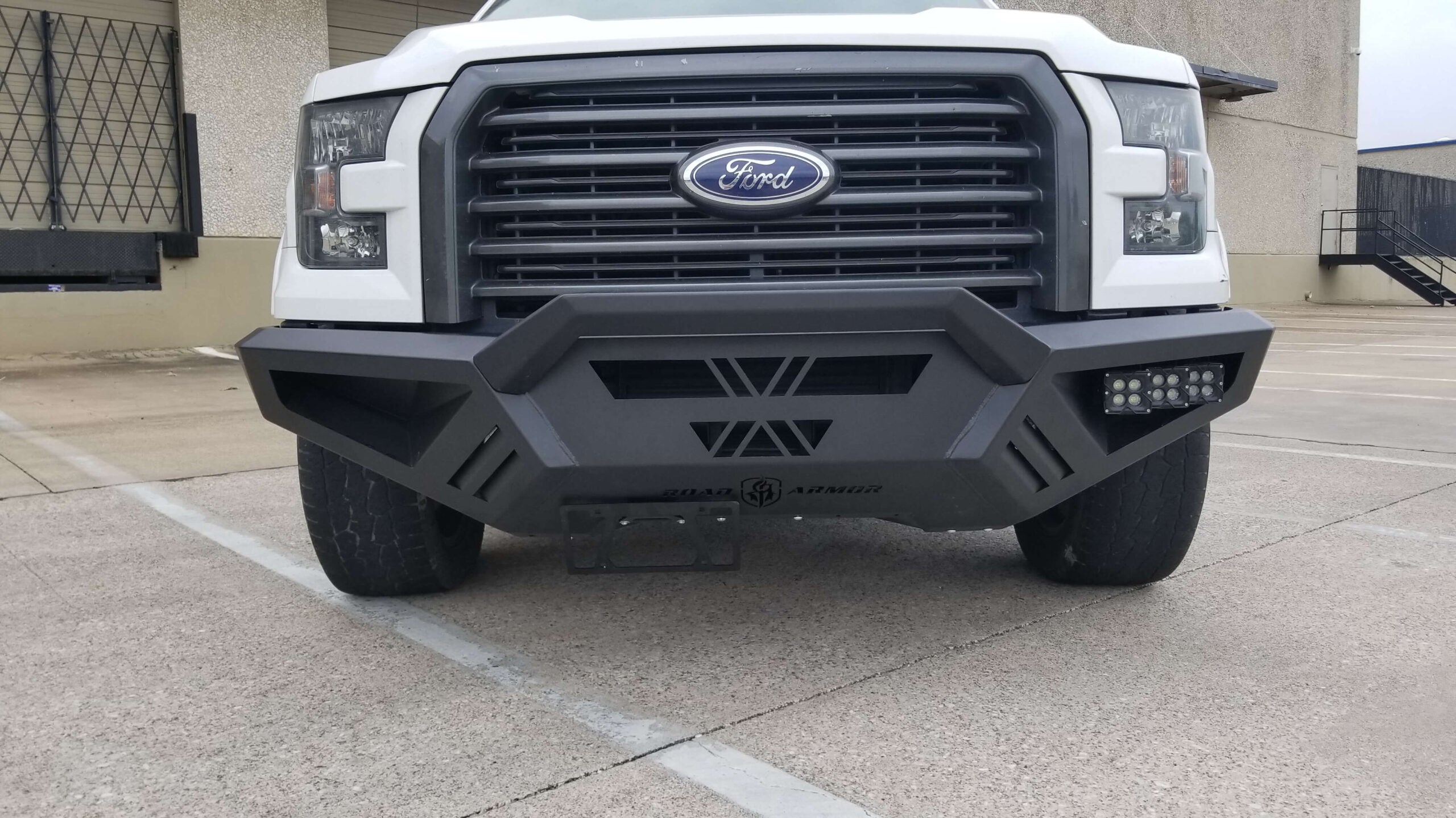 2015-2017 Ford F150 Spartan Front Bumper Bolt-On Accessory Sheet Metal Pre-Runner Guard Texture Black Road Armor