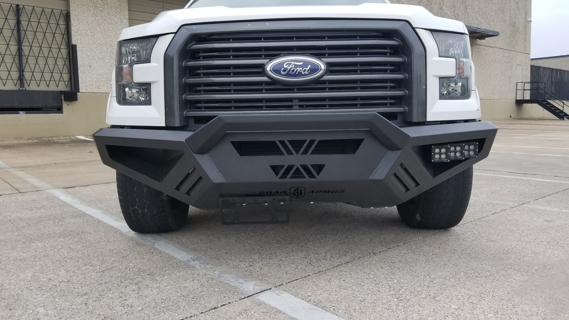 2015-2017 Ford F150 Spartan Front Bumper Bolt-On Accessory Sheet Metal Pre-Runner Guard Texture Black Road Armor