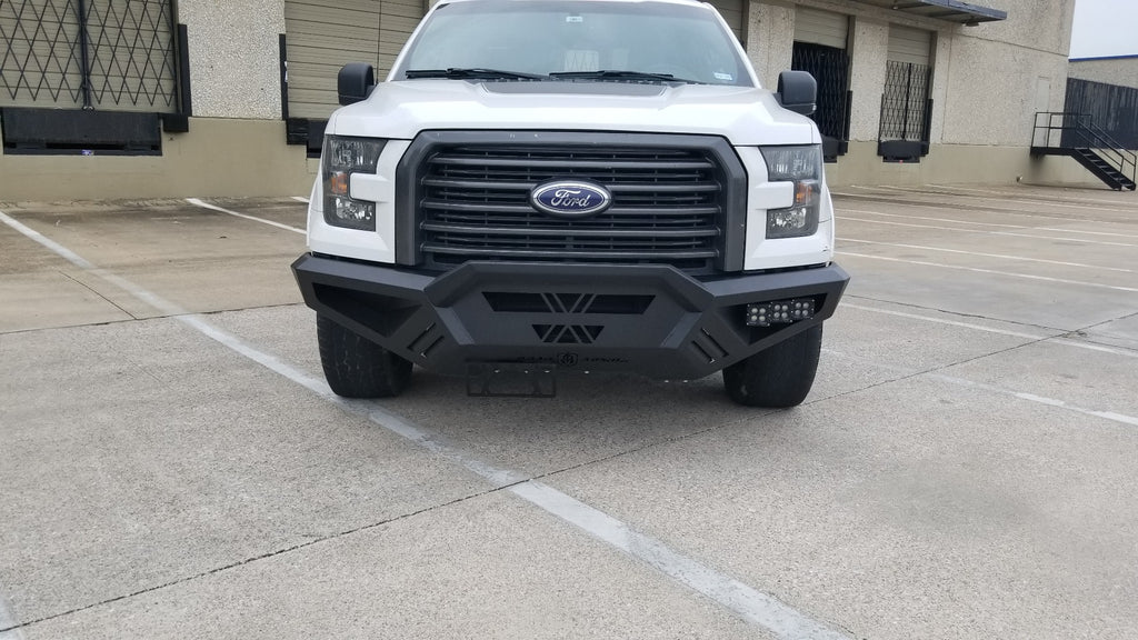 2015-2017 Ford F150 Spartan Front Bumper Bolt-On Accessory Sheet Metal Pre-Runner Guard Texture Black Road Armor