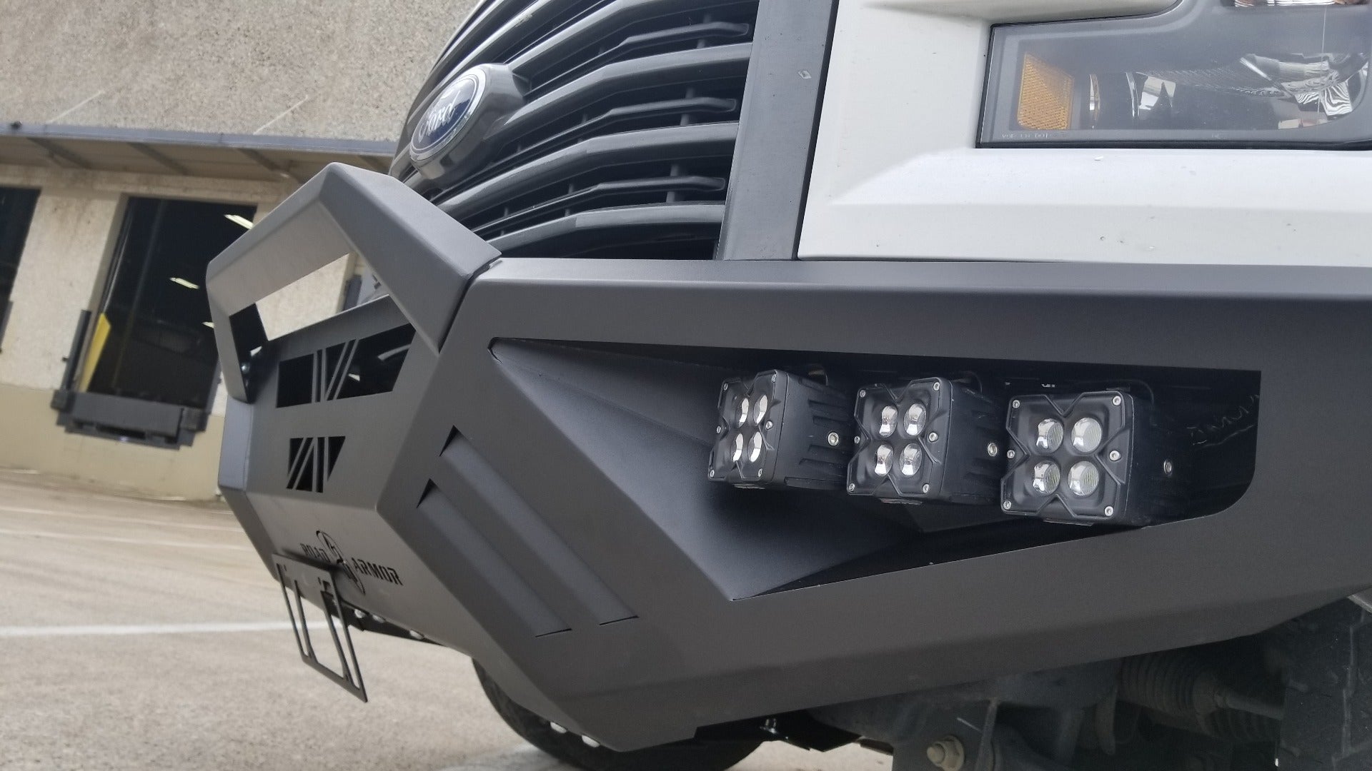 2015-2017 Ford F150 Spartan Front Bumper Bolt-On Accessory Sheet Metal Pre-Runner Guard Texture Black Road Armor