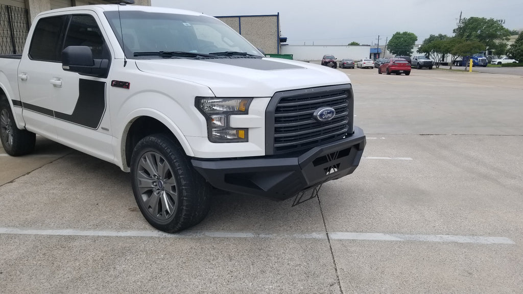 2015-2017 Ford F150 Spartan Front Bumper Bolt-On Accessory Sheet Metal Pre-Runner Guard Texture Black Road Armor