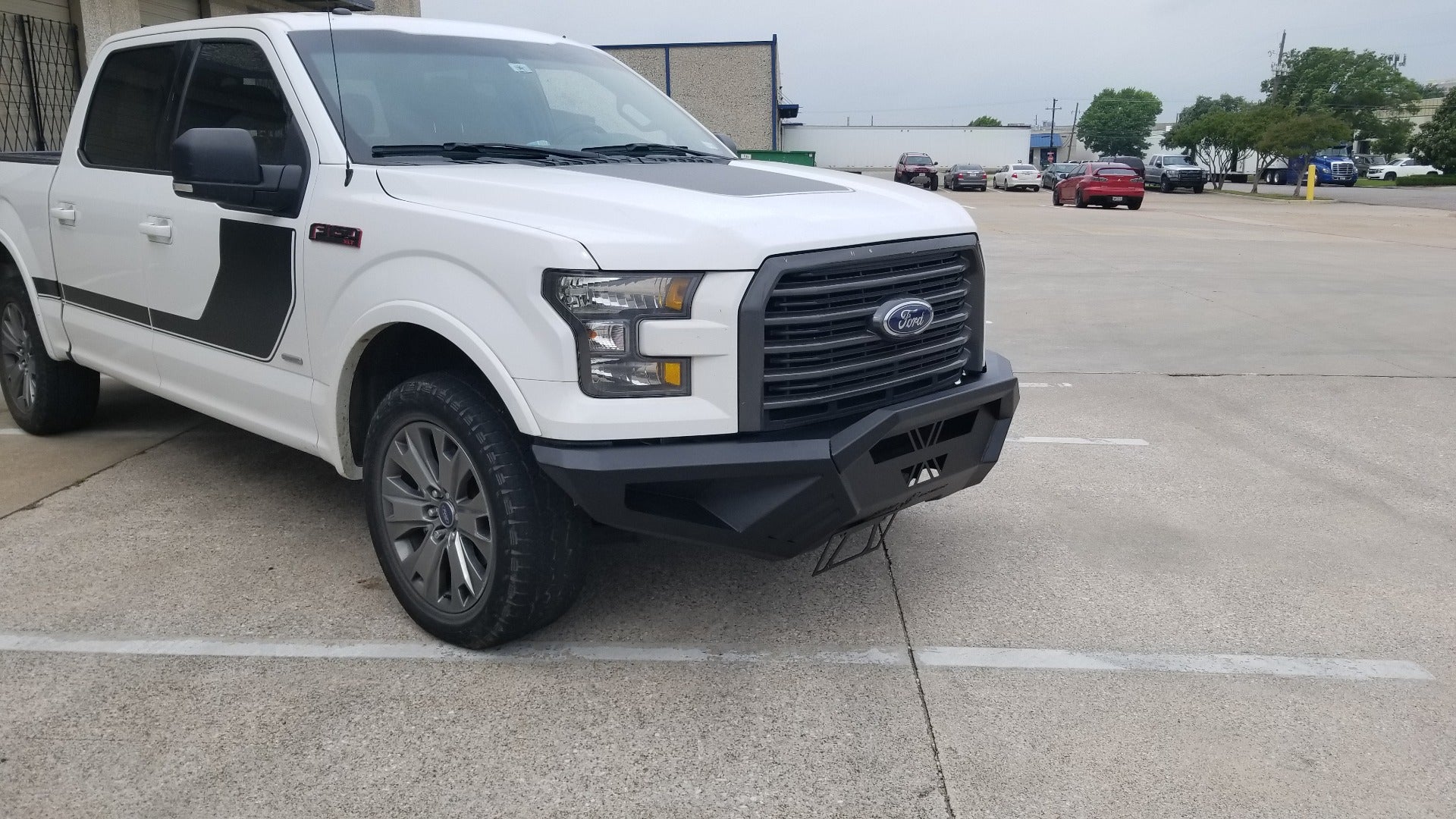2015-2017 Ford F150 Spartan Front Bumper Bolt-On Accessory Sheet Metal Pre-Runner Guard Texture Black Road Armor