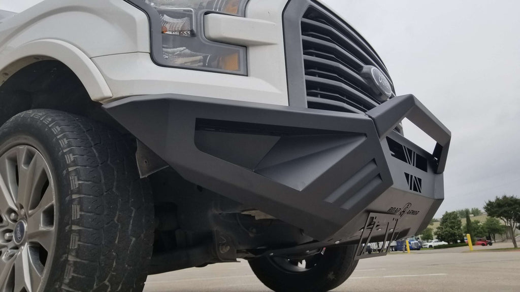 2015-2017 Ford F150 Spartan Front Bumper Bolt-On Accessory Sheet Metal Pre-Runner Guard Texture Black Road Armor