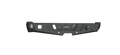 A matte textured black metal off-road bumper with angular edges, cutouts, and mounting holes. It features a stylized badge on the left and Road Armor engraving, designed for 2015+ Ford F150 trucks. Background is transparent.